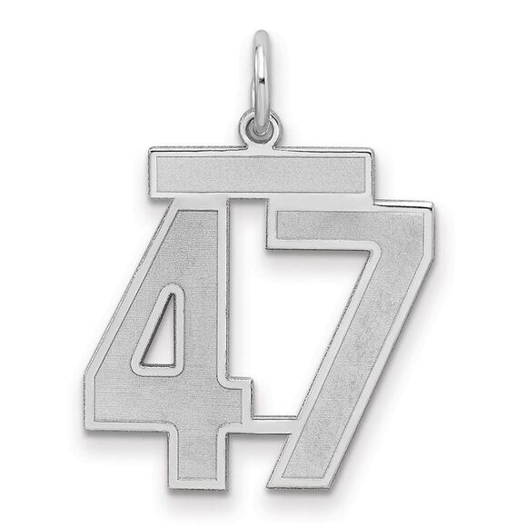 Sterling Silver Jersey Collection Medium Number 47 Pendant